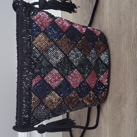 Vintage Henry Birks 90's Multicolour Beaded Evening Bag - Picture 7 of 12